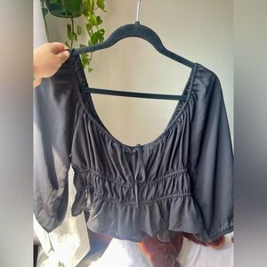 Cute black off the shoulder crop top